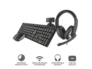 Acquista Confezione 4 en 1 Trust QOBY Home Office Set (Webcam + Teclado + Ratón + Auriculares) Confezione 4 en 1 Trust QOBY Home Office Set (Webcam + Teclado + Ratón + Auriculares)