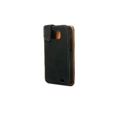 Custodia in pelle Flip per Samsung Galaxy S2/I9100 (Nero)