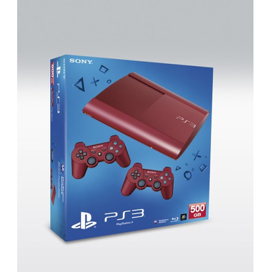 Playstation 3 Slim 500 GB (Rosso) + 2 Dualshock 3