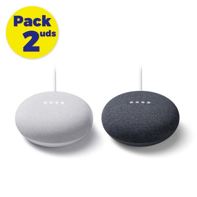 Altavoz Google NEST Mini Carbón / Tiza Pack 2 unidades (independienti)