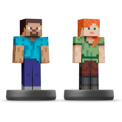 Amiibo Minecraft Steve y Alex (Super Smash Bros)