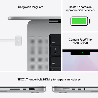 Apple Macbook Pro 14 " /M1 Pro 10 - Core CPU/16GB/1TB SSD/16 - Core GPU Plata