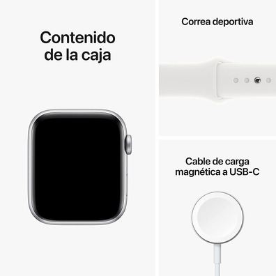 Apple Watch SE 2ª Gen GPS 44mm Aluminio Plata / Correa Deportiva Blanca