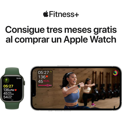 Apple Watch Series 7 GPS 41 mm Caja Aluminio en Verde / Correa deportiva Verde Trebol