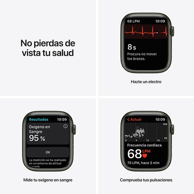 Apple Watch Series 7 GPS 45mm Caja Aluminio Verde / Correa Deportiva Verde Trebol