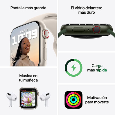 Apple Watch Series 7 GPS/Cellular 41 mm Caja de Aluminio en Negro Medianoche / Correa deportiva Negr