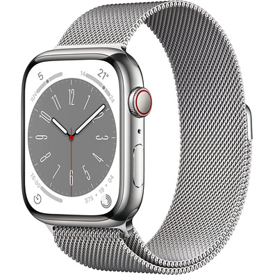 Apple Watch Series 8 GPS/Cellular 45mm Plata / Correa Milanese Loop Plata