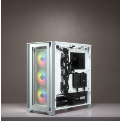 Caja Corsair ICUE 4000X RGB Temperato Glass Blanca