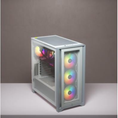 Caja Corsair ICUE 4000X RGB Temperato Glass Blanca