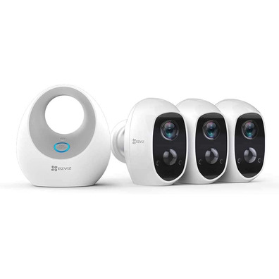 Cámara IP Wifi Ezviz C3A Triple Pack + W2D Bianco