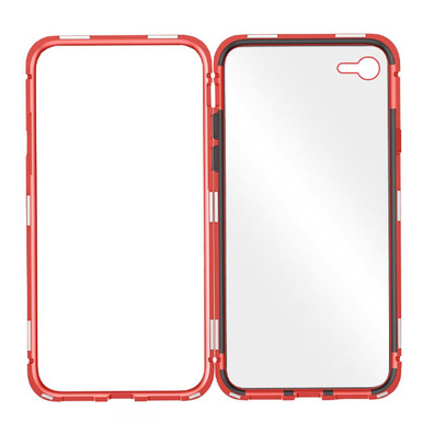 Custodia magnetica con vetro temperato iPhone 7/8 Rosso