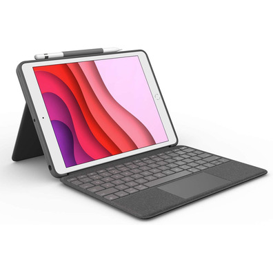 Funda con Teclado Logitech Combo Touch iPad (7ª y 8ª Gen) 10,2 " Gris