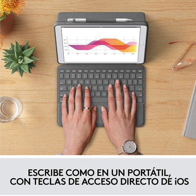 Funda con Teclado Logitech Combo Touch iPad (7ª y 8ª Gen) 10,2 " Gris