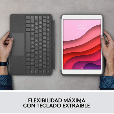 Funda con Teclado Logitech Combo Touch iPad (7ª y 8ª Gen) 10,2 " Gris