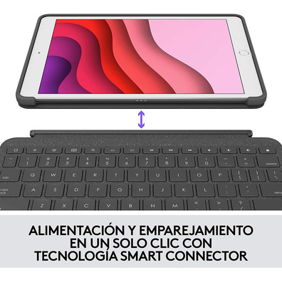 Funda con Teclado Logitech Combo Touch iPad (7ª y 8ª Gen) 10,2 " Gris