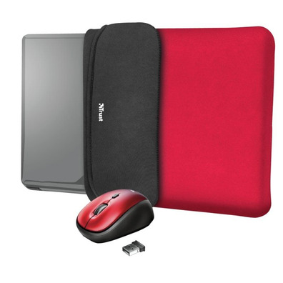 Funda + Ratón Inalámbrico Trust Yvo 15,6 " Rojo