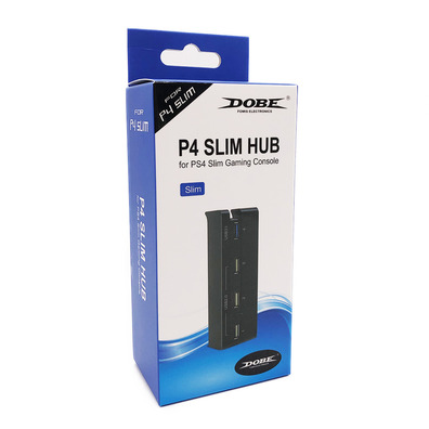 Hub USB 4 porte per PS4 Slim Nero