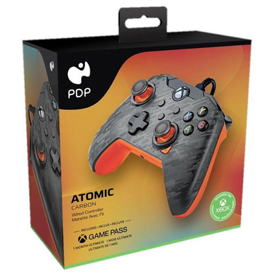 Mando PDP Wired Controller Atomic Carbon + 1 Mes Gamepass Xbox Series / Xbox One/PC