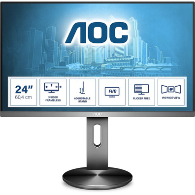 Monitor Profesional AOC I2490PXQU 23,8 " Full HD Multimedia Gris