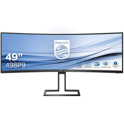 Monitor Grigio Anorámico Curvo Philips 498P9 48,8 " Negro Multimediale