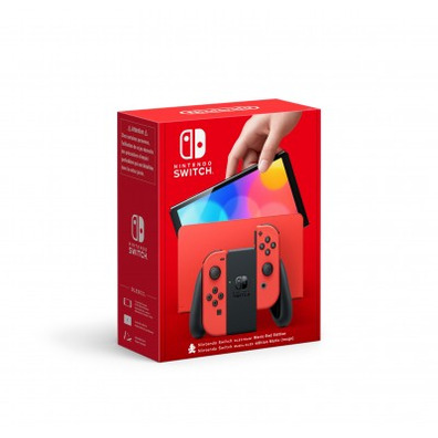 Nintendo Switch OLED Mario Red Edition + Base + 2 Mandos Joy - Con