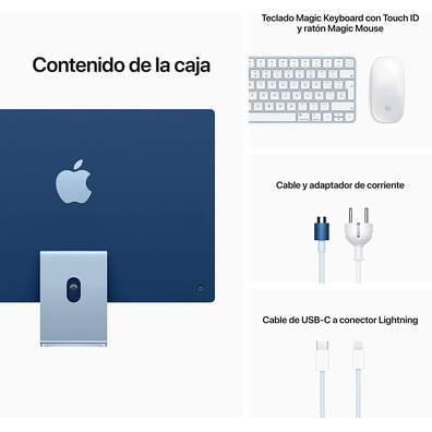 Ordenador Apple iMac 24 '' Retina M1/8GB/256GB SSD Blue 2021 MJ93Y/A