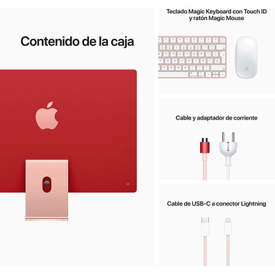 Ordenador Apple iMac 24 '' Retina M1/8GB/512GB SSD Pink 2021