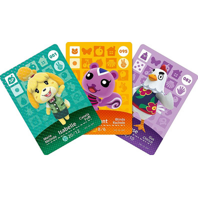 Confezione 3 Tarjetas Amiibo Animal Crossing (Serie 1)