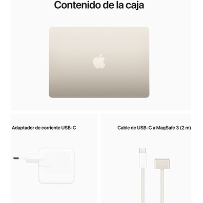 Portátil Apple Macbook Air 134 MBA 2022 M2/8GB/512GB/GPU10C/13.6 '' Starlight