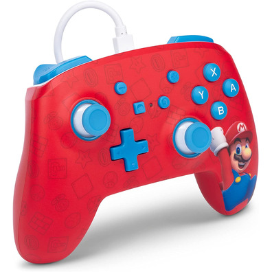 Power A Enhanced Wired Controller Woo - Hoo! Mario (Rosso)