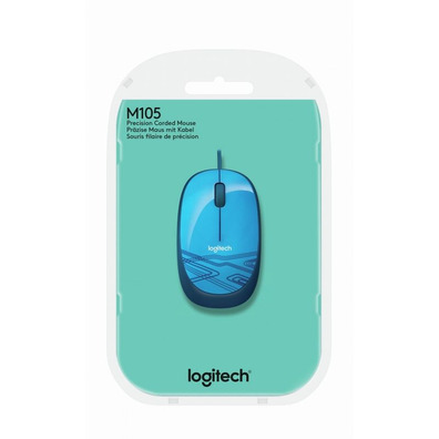 Ratón Logitech M105 1000DPI USB Azul