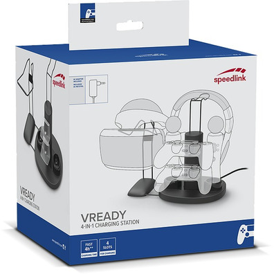 Sistema di ricarica 4-in-1 VREADY per PS4 Speedlink