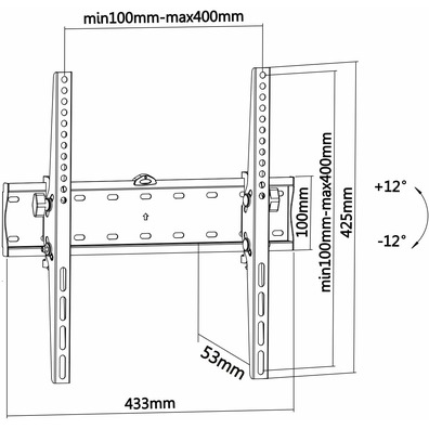 Soporte de parato Inclinabile Aisens WT55T-015 TV/Monitor de 32 ''-55' "