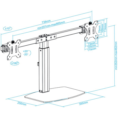 Soporte TV/Monitor TooQ DB1727TN-B 17 ''-27' "