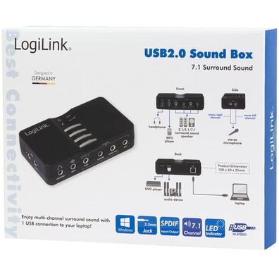 Tarjeta de Sonido Logilink 7,1 USB Box UA0099