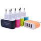 Colorful Charger with 3 USB Ports LED Light - Green