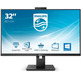 Monitor Profesional Philips 326P1H 31,5 " QHD/Webcam / Multimedia Negro